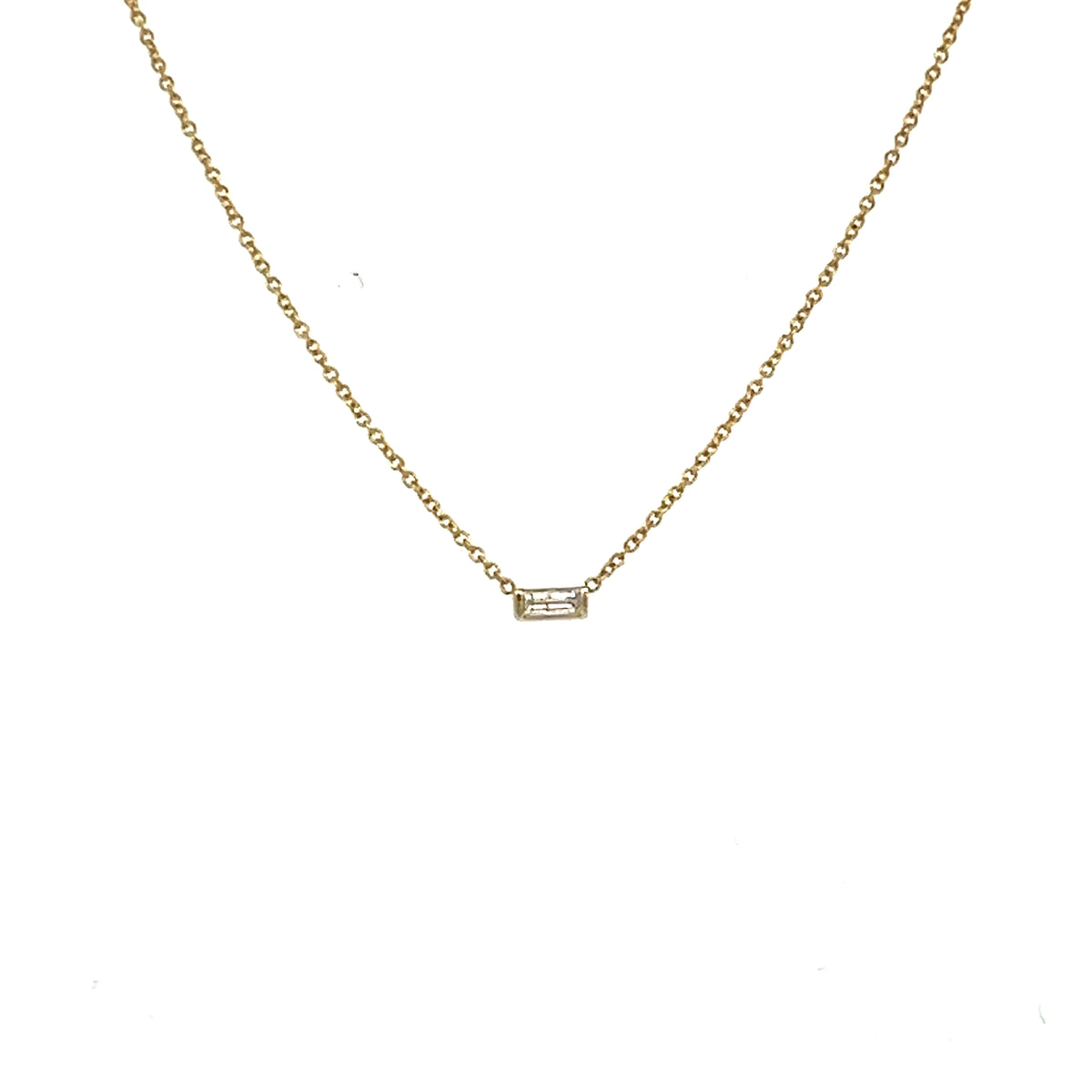 Diamond Baguette Necklace