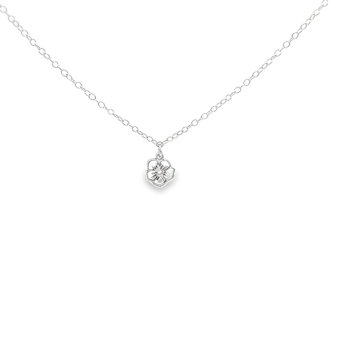 Birth Flower Necklace Sterling Silver