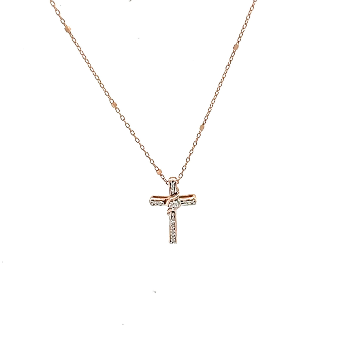 Crucifix 10k Rose Gold Necklace