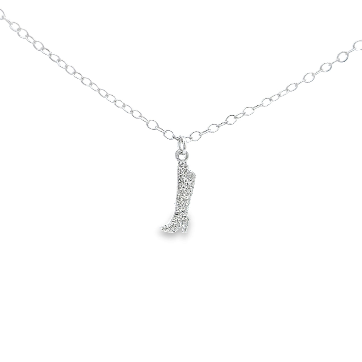 TS Inspired Diamond Dust Boot Necklace