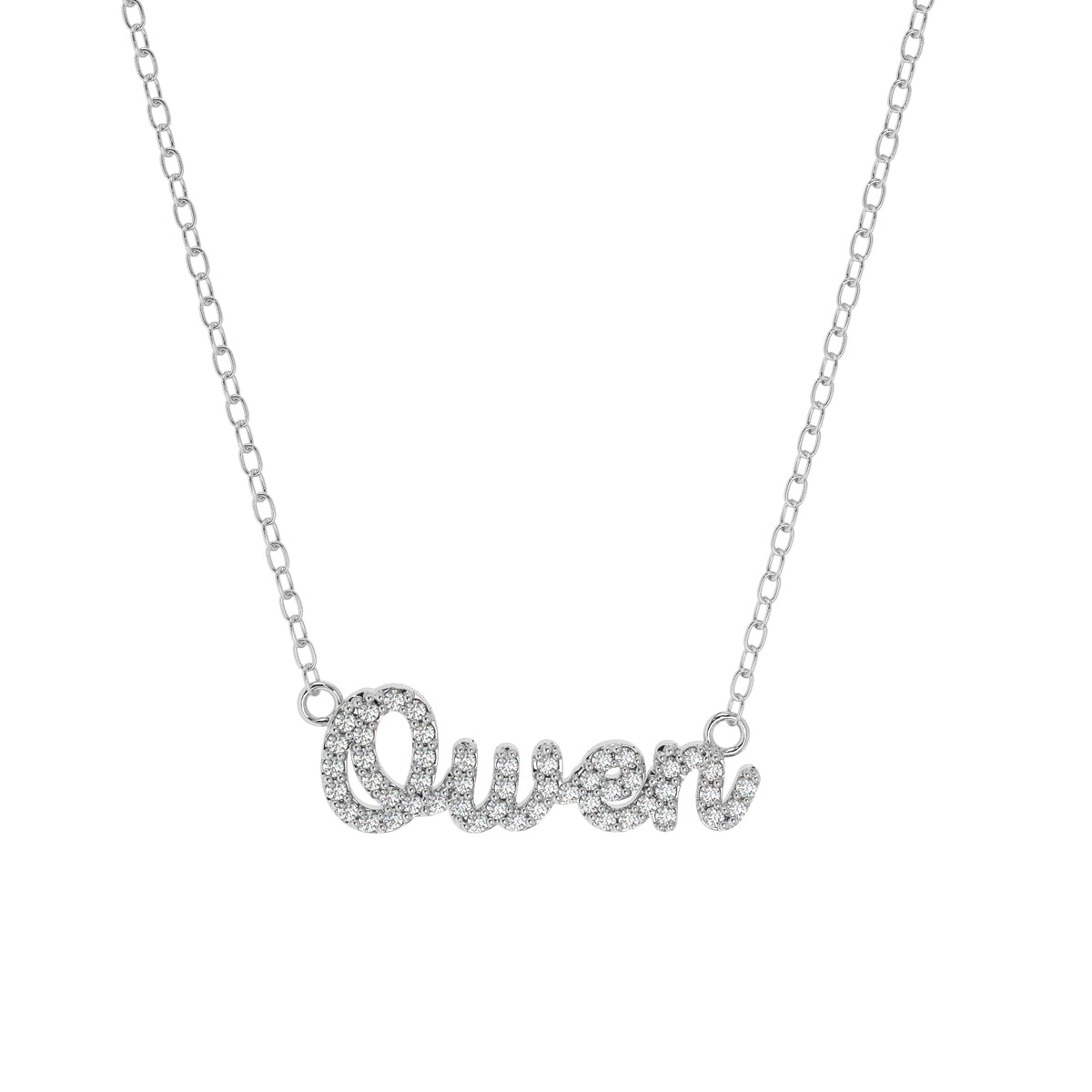 Pave Name Pendant Necklaces