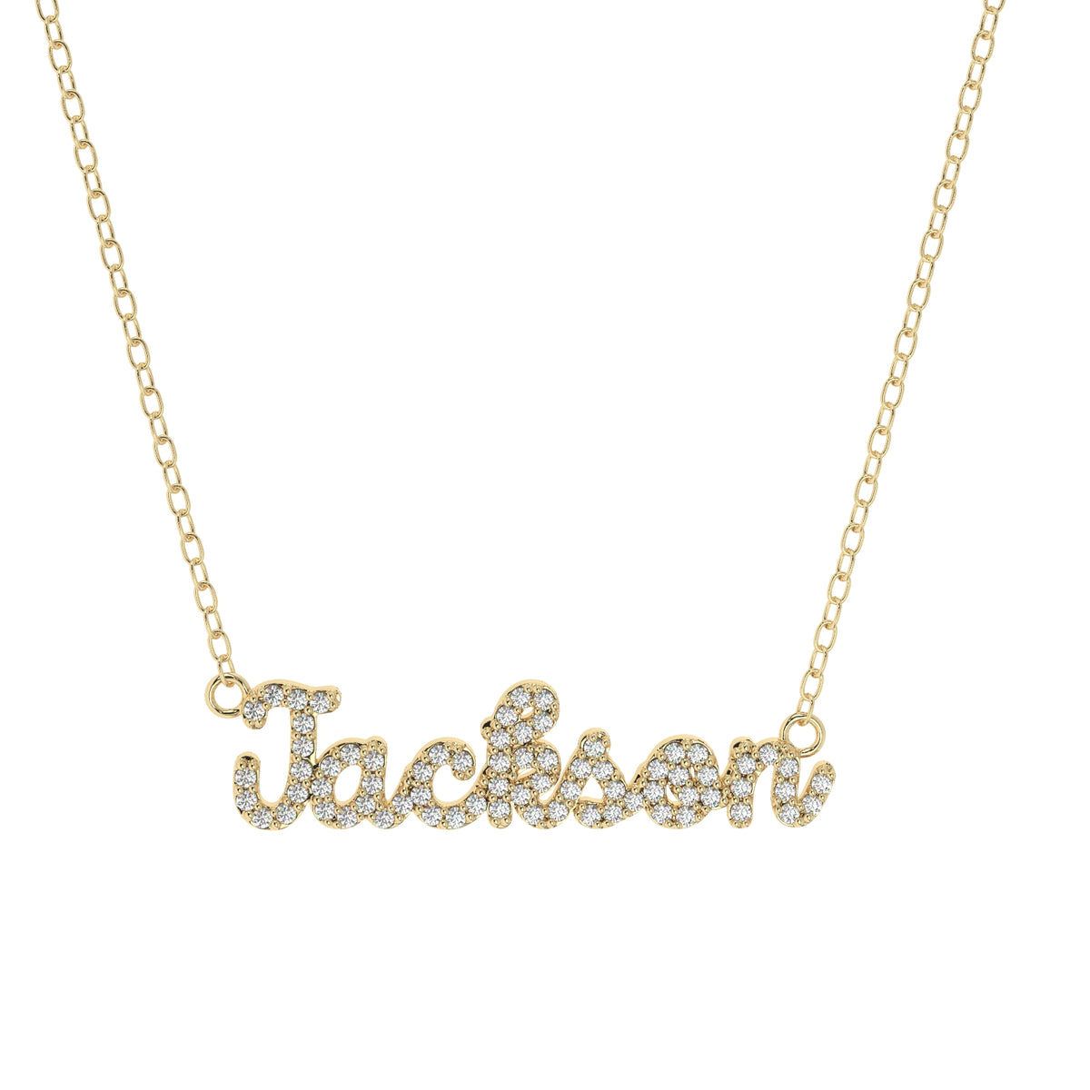 Pave Name Pendant Necklaces