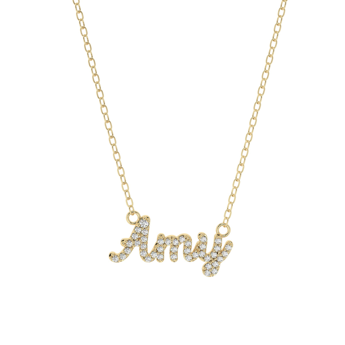 Pave Name Pendant Necklaces